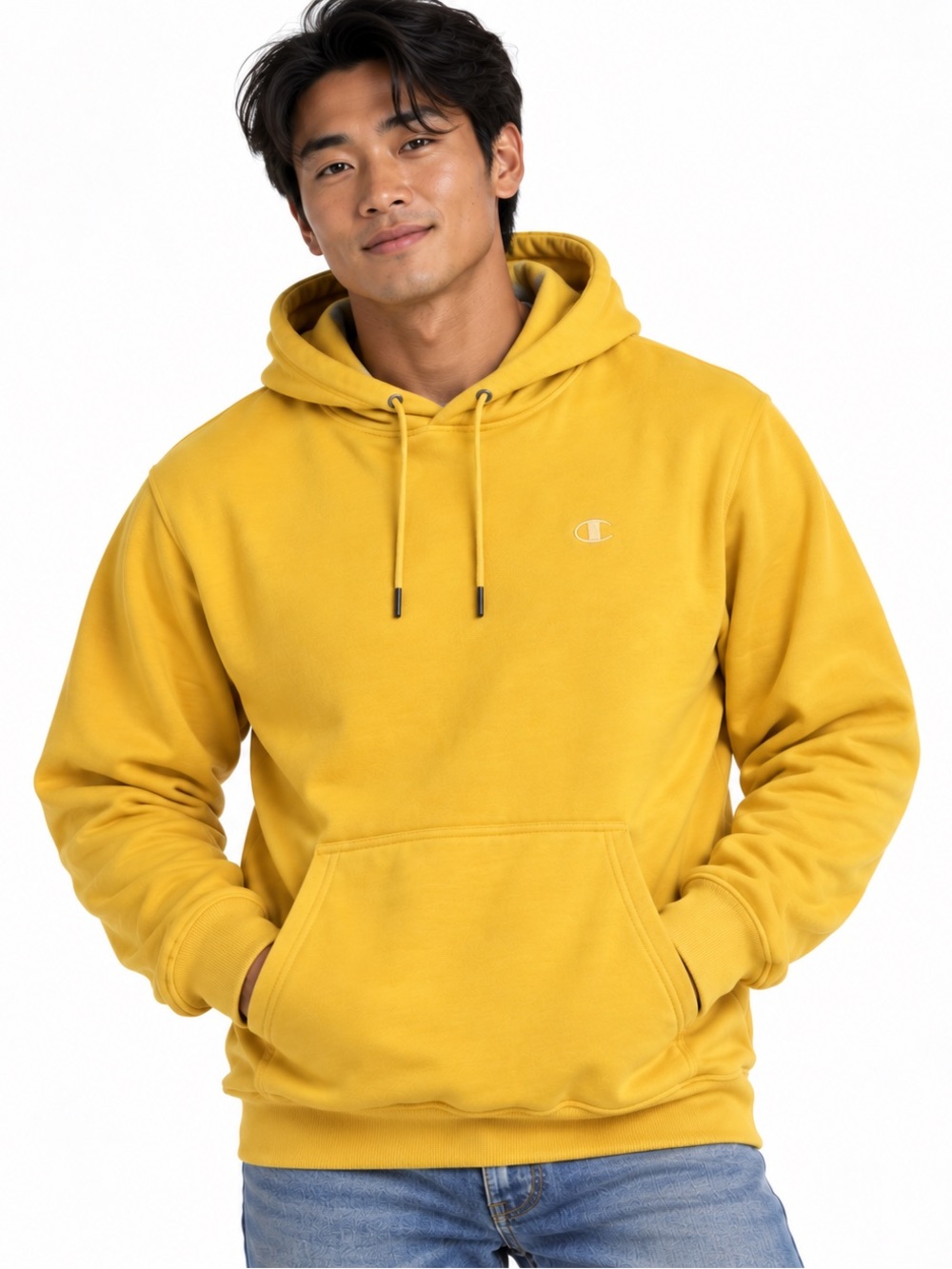 Champion Authentic Athleticwear Hoodie – Men’s Large, Mustard Yellow